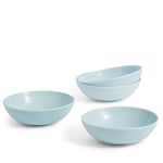 Royal Doulton Bowls, Stoneware, Designed to Mix & Match, Gordon Ramsay Maze Bowl 18cm 7in Blue, Set of 4