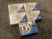 4 X JVC DVM60 Digital Video Cassette Tapes 1 X Maxell For Mini DV Camcorder