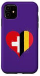 Coque pour iPhone 11 Coeur pour Fier Suisse Belge Un Drapeau Belgique Suisse