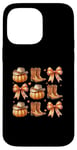 Coque pour iPhone 14 Pro Max Bottes citrouille Western Autumn Vibes Cozy Season Automne