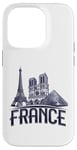 Coque pour iPhone 14 Pro France Paris Tour Eiffel Bonjour