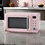 New Retro Style Pink Digital Microwave 20 Litre 800W Kitchen Oven Appliances