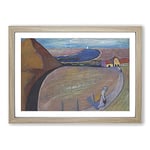 Big Box Art Prerow Station by Marianne Von Werefkin Framed Wall Art Picture Print Ready to Hang, Oak A2 (62 x 45 cm)