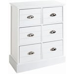 Commode en bois massif et mdf laqué blanc - Longueur 60 x Hauteur 75 x Profondeur 30 cm Pegane