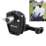 PULUZ Moto Support de Pare-Brise Pince pour GoPro Hero12 Black 11 10, Montage pour Pare-Brise de Moto pour DJI Osmo Action 4 Pocket 3 2 1/Insta360 X4 X3 One X2 Ace Pro et Autres caméras d'action