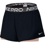 NIKE W NK FLX Short WVN Essnt 2 en 1 Court Femme, Noir, Corail délavé, Blanc, M