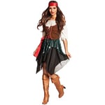 Boland - Costume adulte Pirate Storm, chemisier, corsage, jupe, bandana, capitaine, Redhaed, Sparrow, corsaire, mutinerie, carnaval, Halloween, Mardi gras, soirée à thème, Multicolore, 36/38