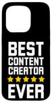 Coque pour iPhone 15 Pro Best Content Creator Ever Funny influencers blague 5 étoiles