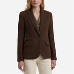 Cotton-Blend Oxford Blazer - Brown/Tan