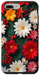 iPhone 7 Plus/8 Plus Red Poinsettia Winter Christmas Botanical Xmas Flower Case