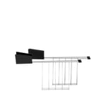 Alessi Plissé MDL08RA B - Set de Deux Pinces Pour Grille-Pain Design, en Acier et Résine Thermoplastique, Noir