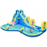 Costway - Château Gonflable avec Toboggan Aquatique/Pistolet de l'eau Fait en Polyester-Convient pour 4 Enfants de 4 à 12 Ans-Charge Max.120 kg