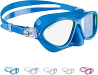 Cressi Kids Moon Snorkeling Mask, Blue/Lime, 5-10 Years