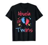 Abuela Of Twins Cute Hearts Tee Girl Boy Vintage Xmas T-Shirt