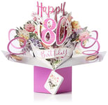 Happy 80th Birthday Pop-Up Greeting Card Original Second Nature 3D Pop Up Cards