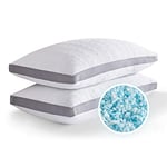 Meoflaw Cooling Pillows King Size Set of 2,Shredded Memory Foam Bed Pillows for Sleeping, Supportive King Pillows for Back & Side Sleepers,Adjustable 2 Pillows King Size with Washable Removable Cover