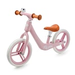 Kinderkraft FLY PLUS 2 Draisienne en Métal, Vélo sans Pédales, Vélo Bébé, Siège Réglable, Poids léger, Deux Roues, Évolutif, Style Rétro, Avec cloche, de 2 ans à 5, 35kg, Rosa