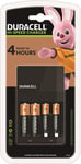 Duracell 4 Hours Battery Charger with 2 AA and 2 AAA