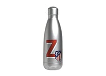 Atletico de Madrid - Bouteille d'eau en acier inoxydable, fermeture hermétique, lettre Z en rouge, 550 ml, couleur métallisée, produit officiel (CyP Brands)