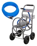 Heavy-Duty Hose Reel Cart with 15m Heavy-Duty Ø19mm Hot & Cold Rubber Water Hose