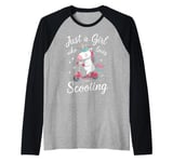 Stunt Scooter Just A Girl Who Loves Scooting Scooter Raglan Baseball Tee