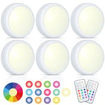 LED-strålkastare 6 st med 2 fjärrkontroller RGB Design många färger vit white