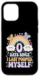 Coque pour iPhone 12/12 Pro 0 Days Since I Last Pooped Myself Coloré mignon Kawaii