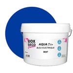 BOX DECO COULEURS Peinture murale acrylique aspect mat Aqua Déco - 10L, Bleu Electrique