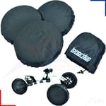 Universal 2-3-4 Elasticated Golf Trolley Wheel Covers - Pull or Electric