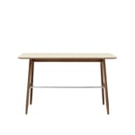 Massproductions - Icha - Desk, Black Stained Beech, Desktop Linoleum 4166 Charcoal - Skrivbord