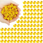 100pc Mini Gula Ankor Ankungar Tiny Duckies Trädgård Landskap Akvarium Dockhus Krukväxter Dekoration