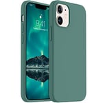 Blyge iPhone 12 Mini Case, Silicone Case Compatible with iPhone 12 Mini Case, Liquid Silicone Full Body Protection Cover, Screen and Camera Protector Case, Dark Green