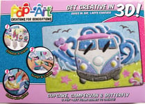 COOL CREATE POP ART 3D PICTURES - VW CAMPER, CUPCAKE & BUTTERFLY BY FLAIR - NEW