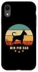 iPhone XR MIN PIN DAD retro sunset Design with Miniature Pinscher Case