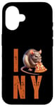 Coque pour iPhone 16 Funny NY City Rat Mangeant Pizza Pepperoni