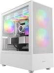 TALOS M3 Mesh Boîtier PC Gamer EATX Tour Moyenne, Panneau Frontal en Maillage pour Le Flux d'air, 3 Ventilateurs ARGB PWM Inclus, Panneau Latéral en Verre Trempé, Blanc