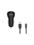 Charger 12V 1xUSB 1A Black MicroUSB Cable 1m