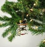 Christmas Tree Ornament Sewing Machine Tin Collectable Retro Hanging Decoration