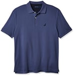 Nautica Men's Classic Fit Short Sleeve Soft Cotton Polo Shirt, Blue Indigo Solid, XL