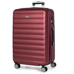 ITACA - Set of 3 Trolley suitcases 50/60/70, ABS. Extensible. Rigid, Resistant and Light. Telescopic Handle, 2 Handles, 4 Wheels. Lock Integrated. Small Low Cost, Burgundy