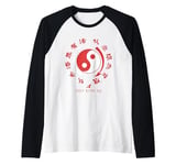 Bruce Lee Red Jeet Kune Do Hybrid Martial Art Yin Yang Raglan Baseball Tee