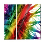 Homemania Tableau Couleurs - 3 Pieces - Abstract - from Living Room, Room - Multicouleur en Polyester, Bois, 69 X 3 X 50cm - HM203PKNV-295