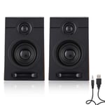 Desktop Subwoofer Speakers with USB Computer Port, HiFi Universal Wired Speakers with Stereo Surround Sound for TV, PC, Phones and Tablets