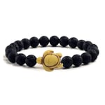 LXJL Bracelet PerlePlage Tortue Perles Bracelet Homme Charme Noir Lave Pierre Naturelle Bracelet Fait Main Chaîne Élastique Bracelet Bijoux   Jaune