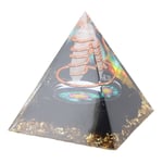 Healing Crystal Pillar Pyramid 6cm Epoksi Positiivisen Energian Generator Meditaatio Pyramidi Stressiä lievittää Houkuttele vaurautta Lucky Home Sisustus