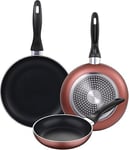 San Ignacio Set of 3 Non Stick Chefs Pans Ø16/20/24 cm Black/Bronze