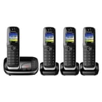 Panasonic KXTGJ324EB Quad Handset Cordless Phone