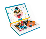 Janod - Magneti'Book Crazy Faces Garçon - Jeu Éducatif Magnétique 70 Pièces - Dès 3 Ans, J02716, Bleu