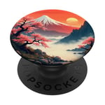 Fantasy Mignon Montagne Soleil Sakura PopSockets PopGrip Interchangeable