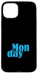 Coque pour iPhone 15 Plus Graphique bleu lundi jours de la semaine bleu graphique couleur